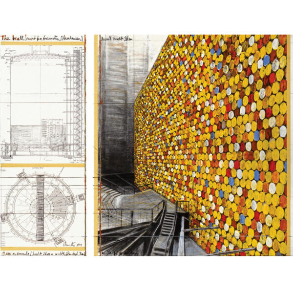 Christo & Jeanne Claude, The Wall Project (project for 13600 oil barrels wall in the gasometer)